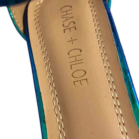 Chase & Chloe Rainbow Snake Iridescent Pointed Toe Heels NIB Designer US 5.5 - Picture 10 of 15